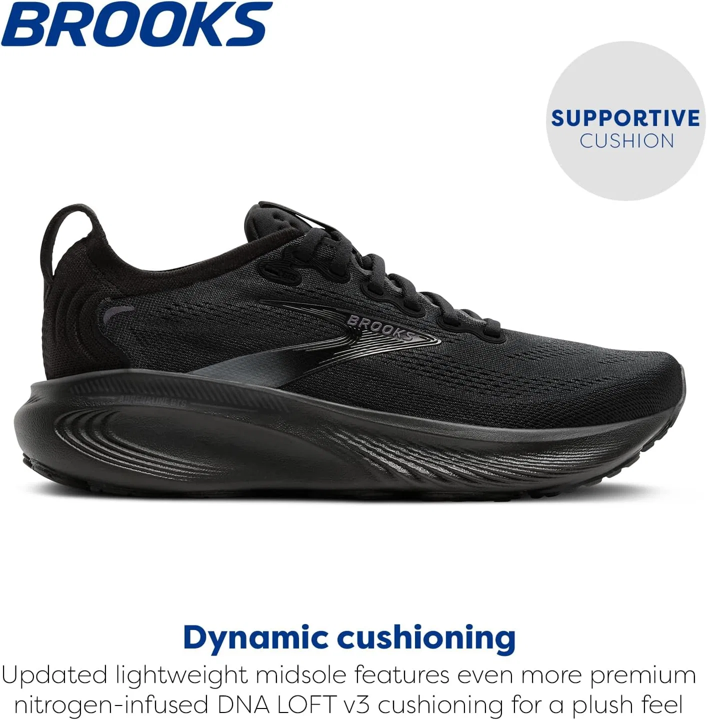 Мужские кроссовки Brooks Adrenaline GTs 25, 2-Black Black Ebony — фото 2