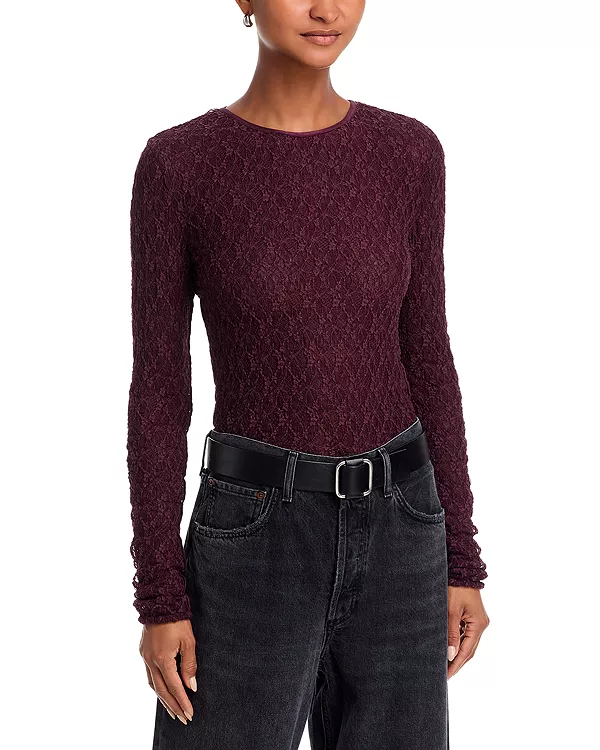 

Футболка с длинными рукавами Ellie с кружевом Rag & Bone, красный