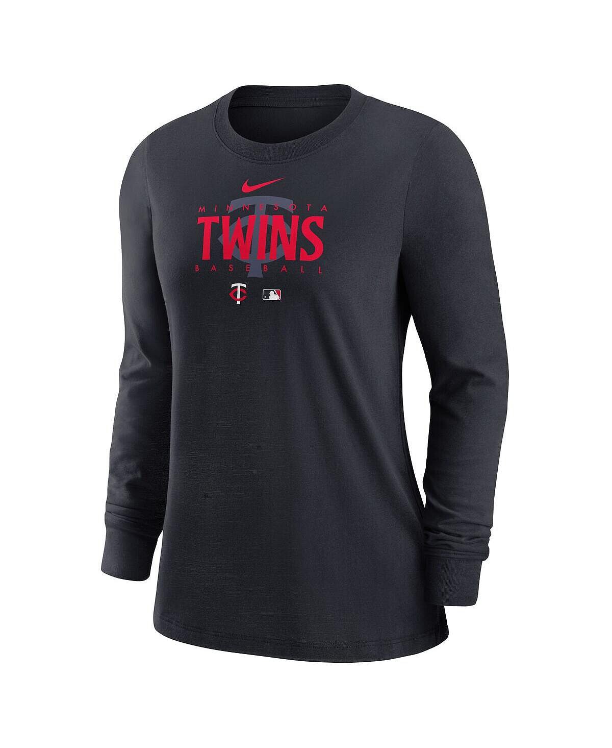 Женская футболка с длинным рукавом Minnesota Twins Authentic Collection Legend Performance Nike, темно-синий — фото 3