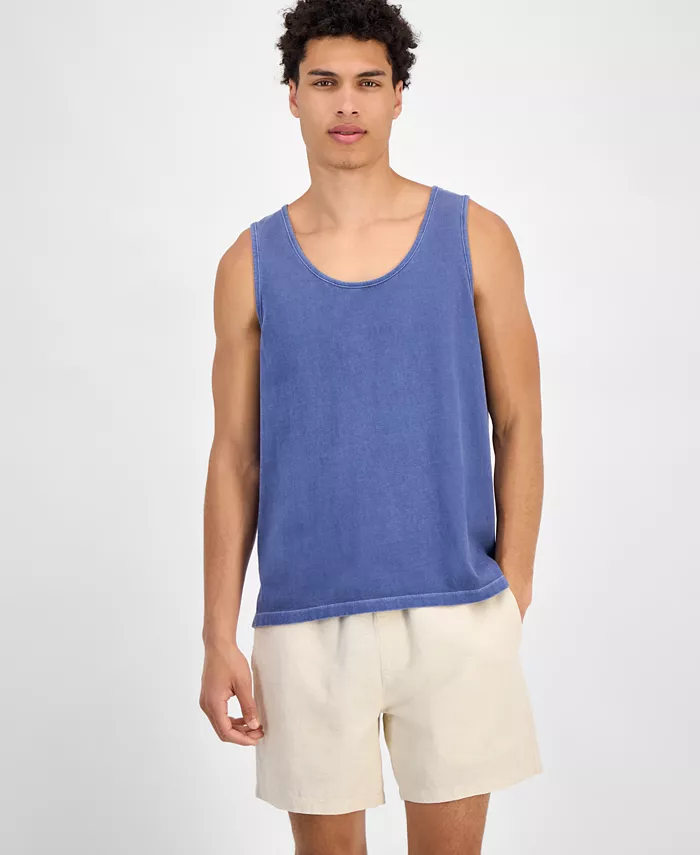 

Мужская постиранная майка Tank Sun + Stone, синий