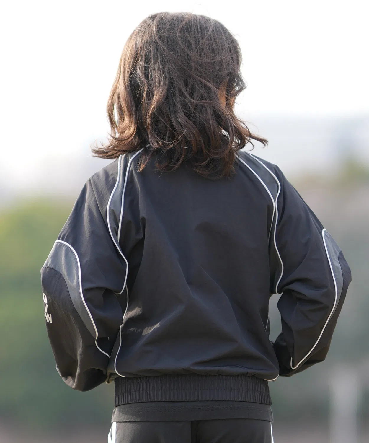Куртка трек adidas K Light Woven Jacket Kids чёрная — фото 4