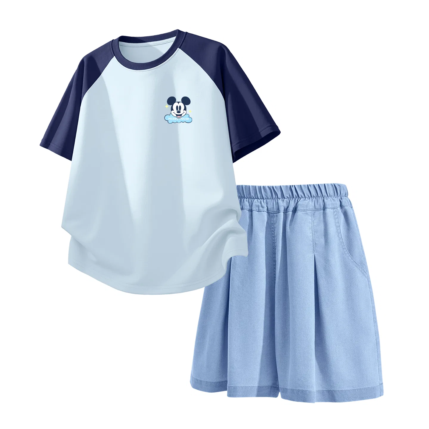 Детский спортивный костюм Disney Kids Casual Sportswear Crew Neck Thin Stretch, светло-синий