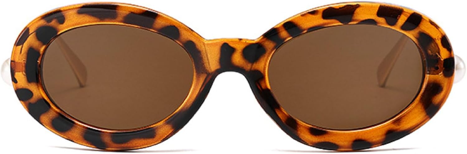 

Ретро-солнцезащитные очки овальной формы для женщин, модная металлическая оправа, дизайнерские солнцезащитные очки с жемчужной отделкой и защитой от УФ-излучения mincl, C3