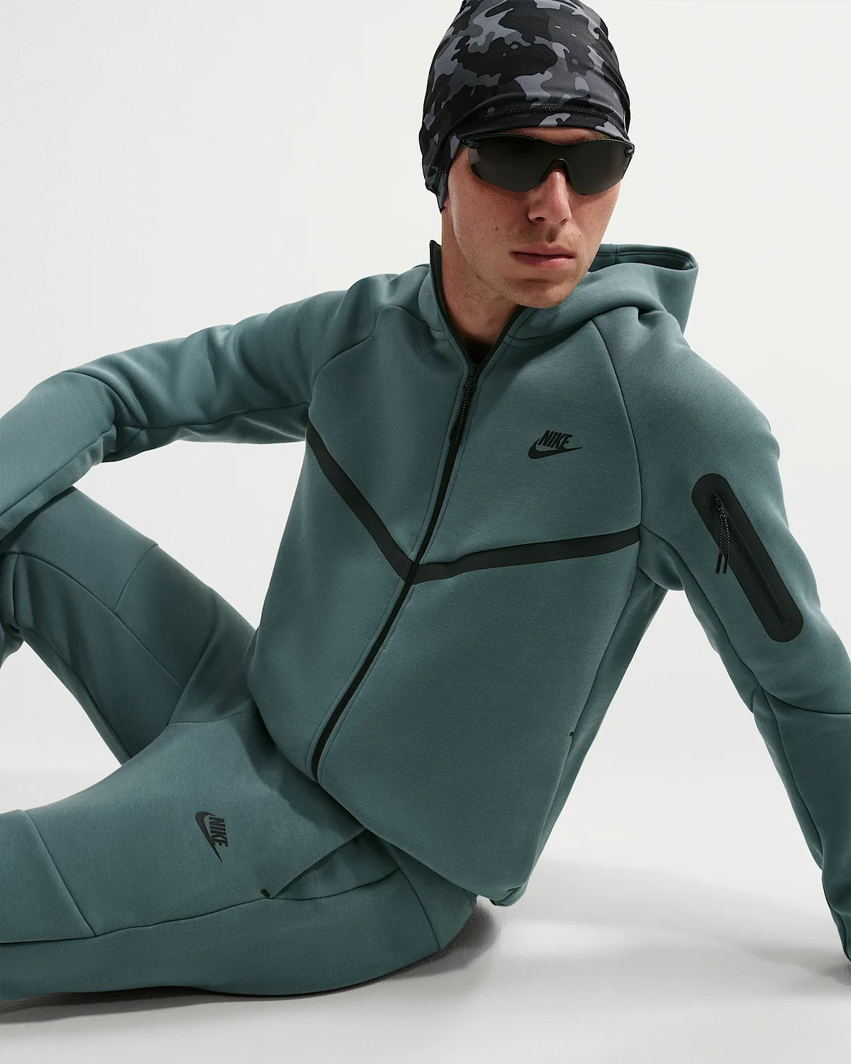 Мужская флисовая ветровка Nike Tech на молнии, Mineral Slate/Black — фото 3