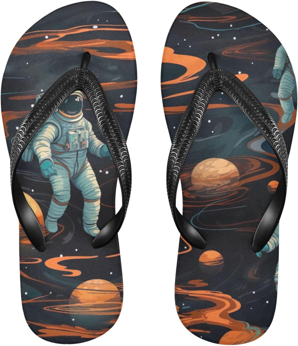 

Пляжные летние сандалии Space Planet Galaxy Astronaut для женщин и мужчин, шлепанцы для душа Kfbe