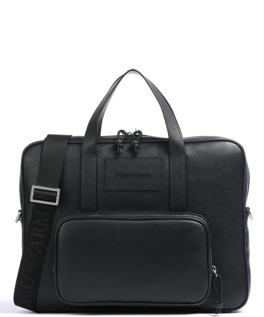 

Портфель 15″ из зерненой кожи Emporio Armani, черный