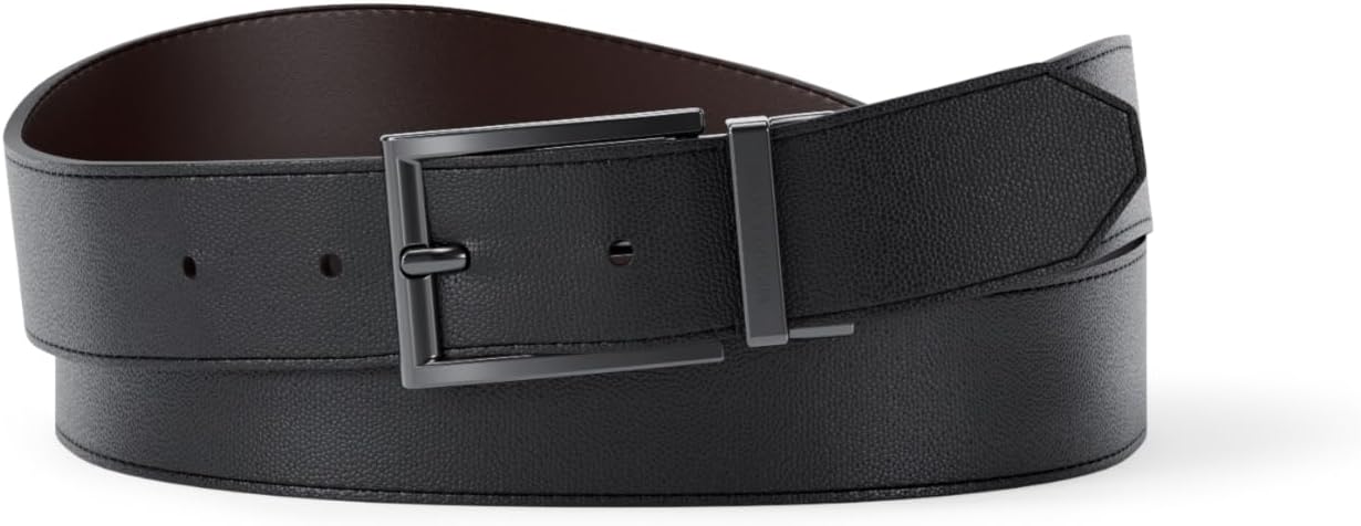 

Michael Kors мужской реверсивный кожаный ремень для костюма, 31 мм, Dark Gunmetal Hardware/Black Caviar Leather