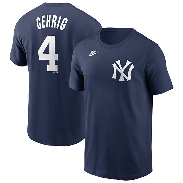 

Мужская футболка New York Yankees Cooperstown Collection с именем и номером Лу Герига в цвете navy Nike