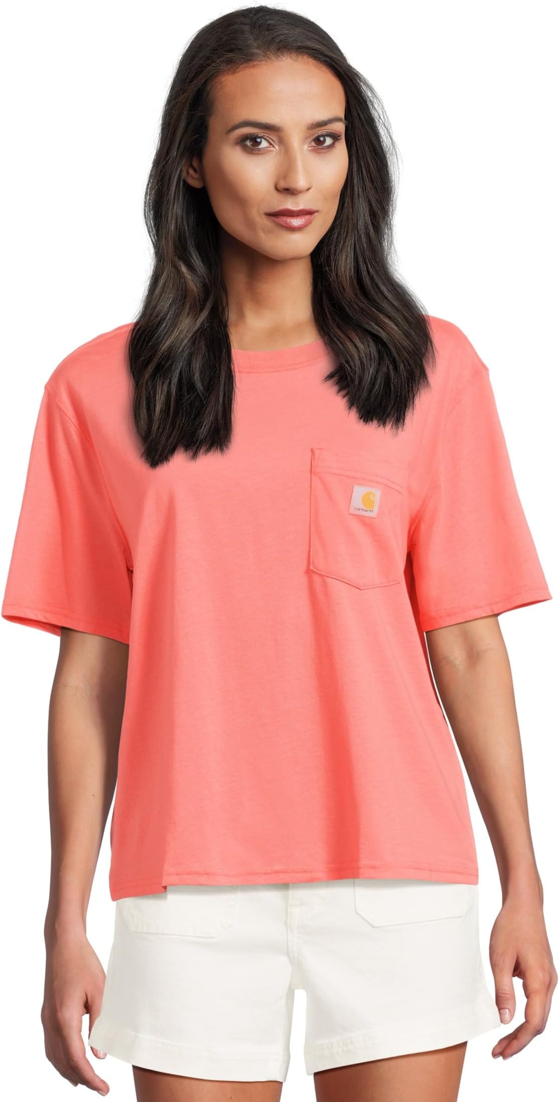 

Футболка Carhartt Tencel Fiber Series Loose Fit Short Sleeve Pocket T-Shirt, Pink Salmon