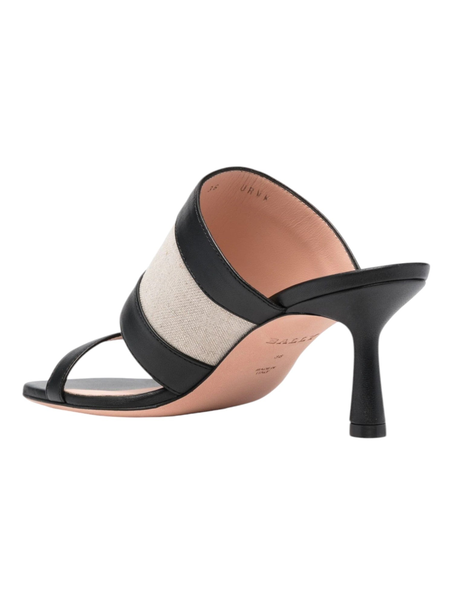 Bally Bianka 6303513 Женские двухцветные черные кожаные мюли — фото 4