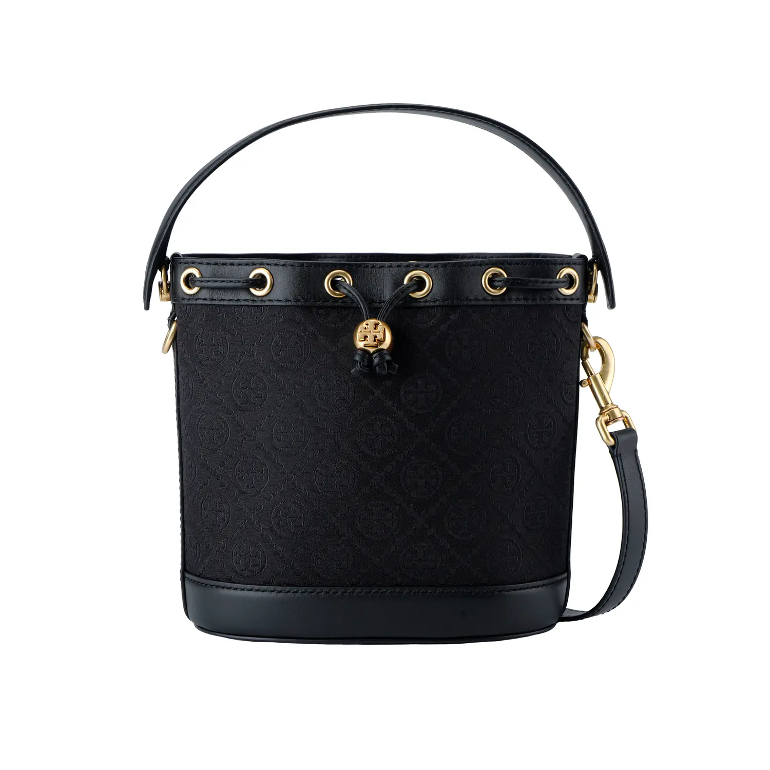 

TORY BURCH Монограмма Т Сумка ведро черная