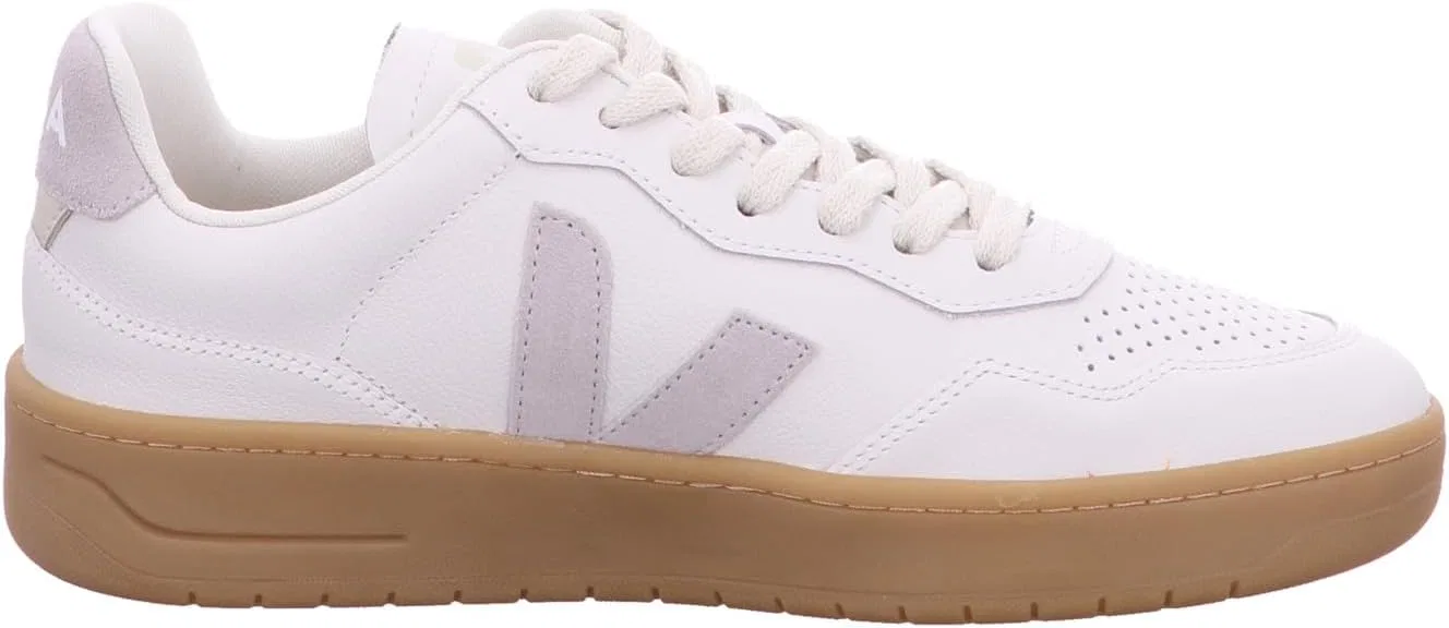 Кроссовки Veja V-90 O.T. Leather Extra White Light Grey Natural — фото 4