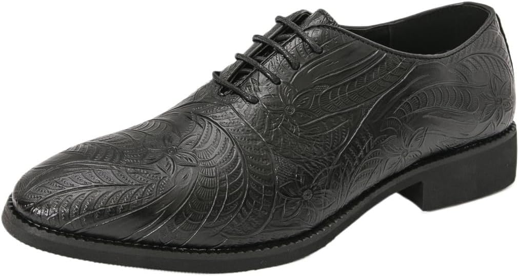 

Мужские кожаные туфли, повседневные деловые кожаные оксфорды дерби, на шнуровке или без, с принтованным верхом, для вождения, комфортные, для вечеринок и свадеб Zestrelax, черный