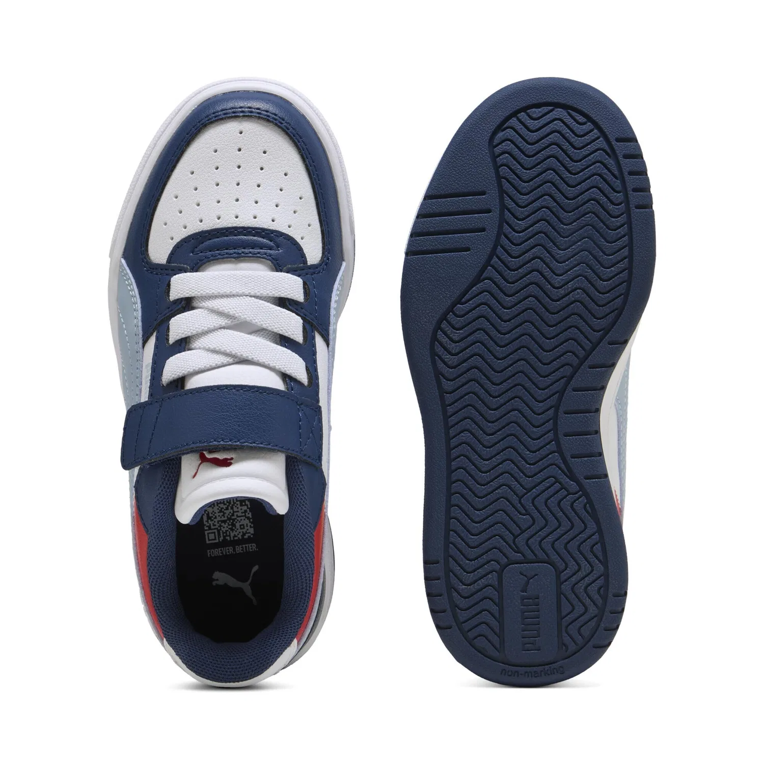 Детские кроссовки для мальчиков с красочным принтом PUMA, Persian Blue Sea Illusion White — фото 4