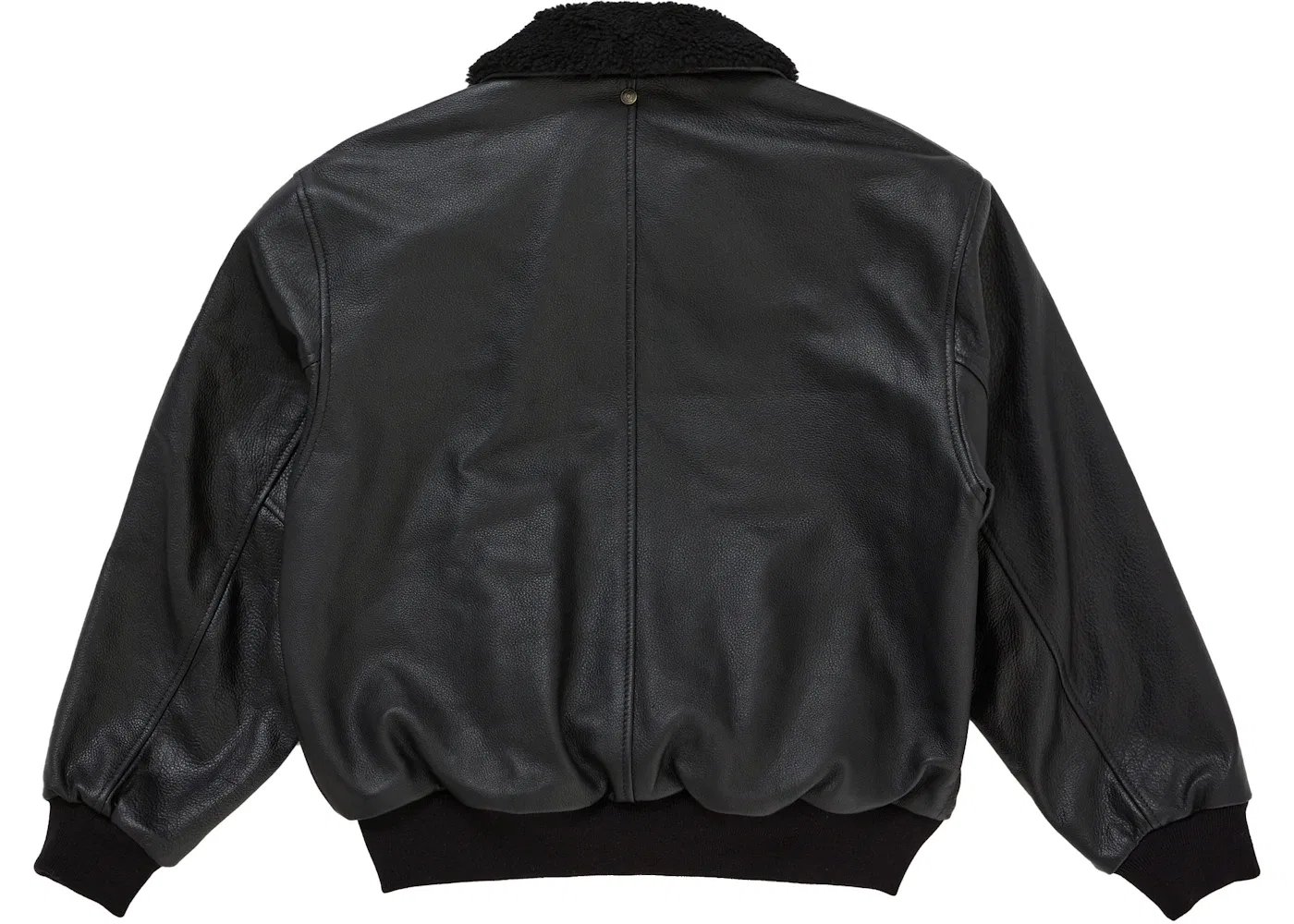 Мужская куртка-бомбер из овчины Schott Supreme, Black — фото 4