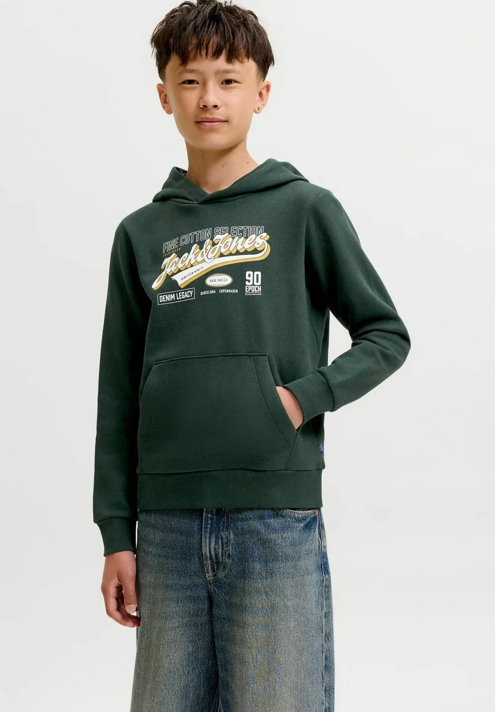Толстовка Jjelogo sweat hood 2 col aw26 sn jnr - hoodie Jack & Jones Junior, Scarab — фото 2