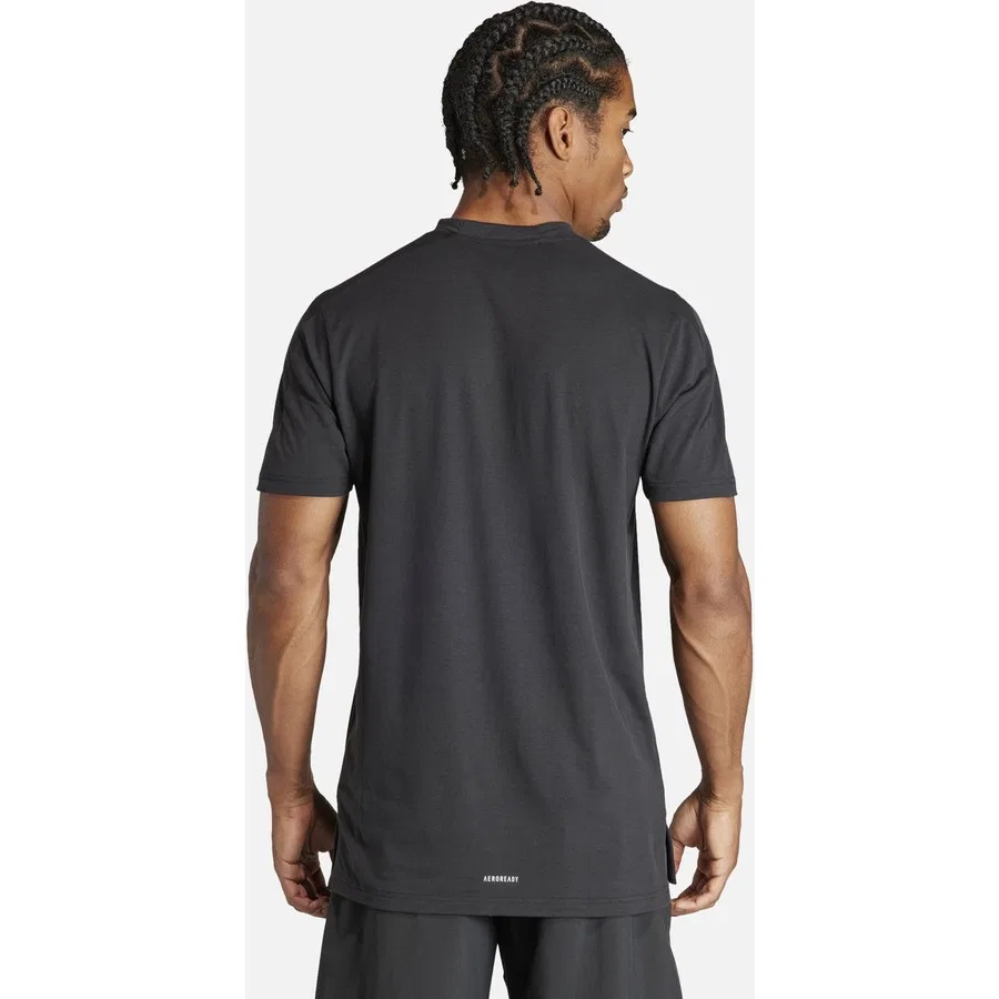 Футболка спортивная с коротким рукавом AEROREADY Designed for Training Workout Short-Sleeve adidas, Черный — фото 4