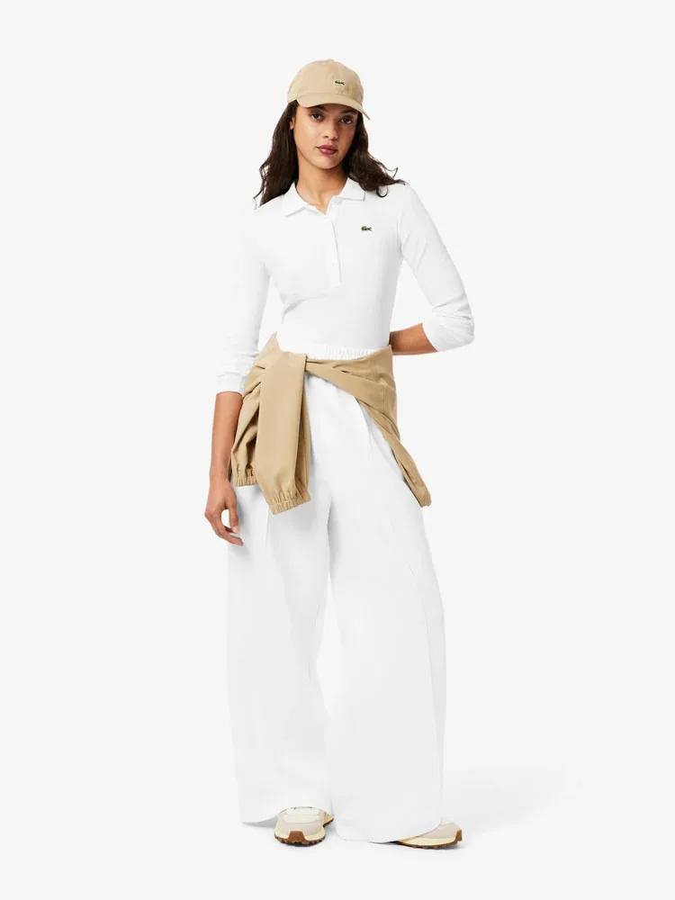 Штаны женские LACOSTE Double Face, широкие, хлопок — фото 4