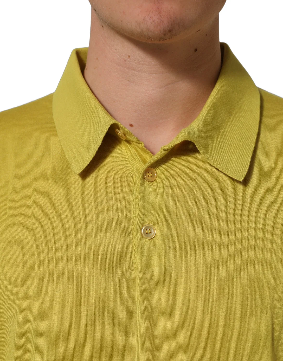 Мужское поло с коротким рукавом из кашемира Yellow Cashmere Short Sleeves Polo T-shirt Dolce & Gabbana, Yellow — фото 2