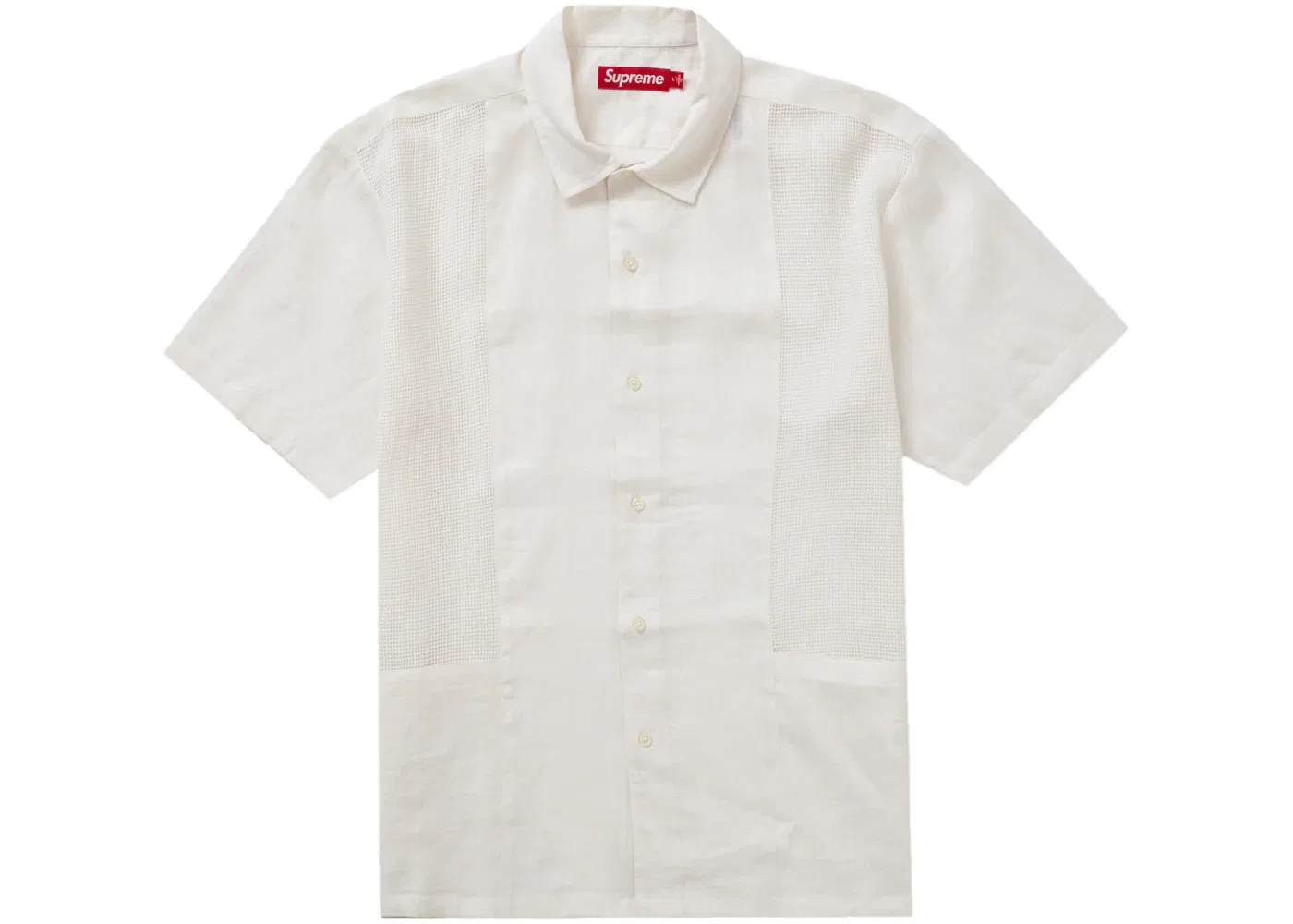 Мужская рубашка из льна с сетчатыми вставками Supreme Shirt, White