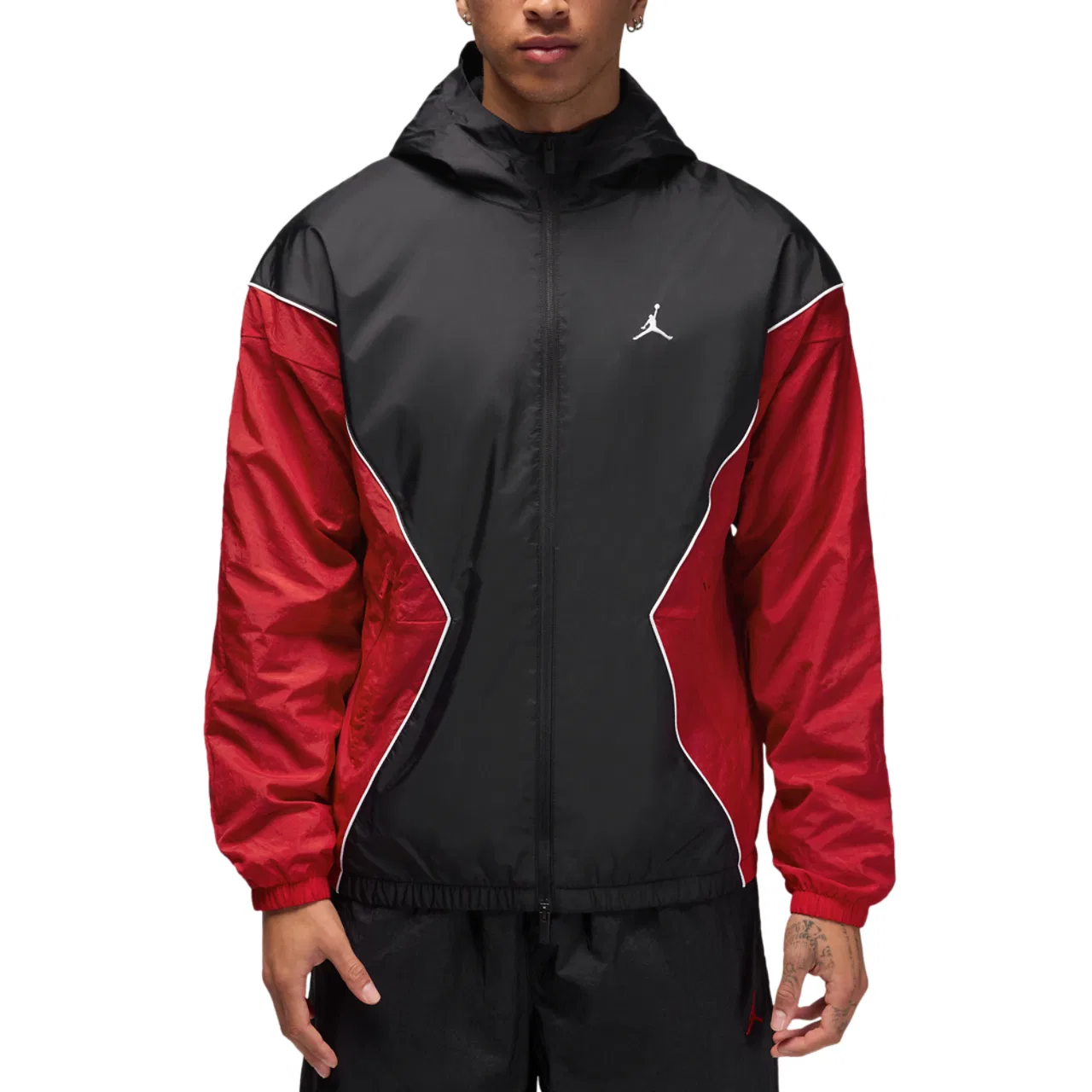 Мужская куртка с капюшоном на молнии Essential Draft Jordan, White/Black/Gym Red