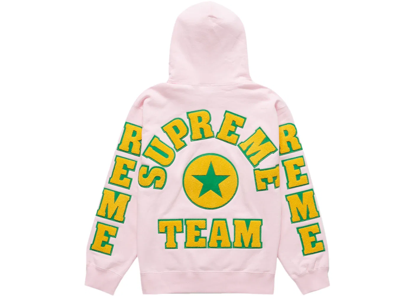 Мужской свитшот с капюшоном из велюра Supreme Supreme Team Chenille, Light Pink — фото 2