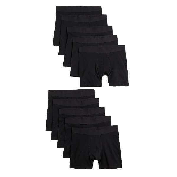 

Комплект трусов-боксеров H&M Cotton Boxer Shorts, 10 предметов, черный