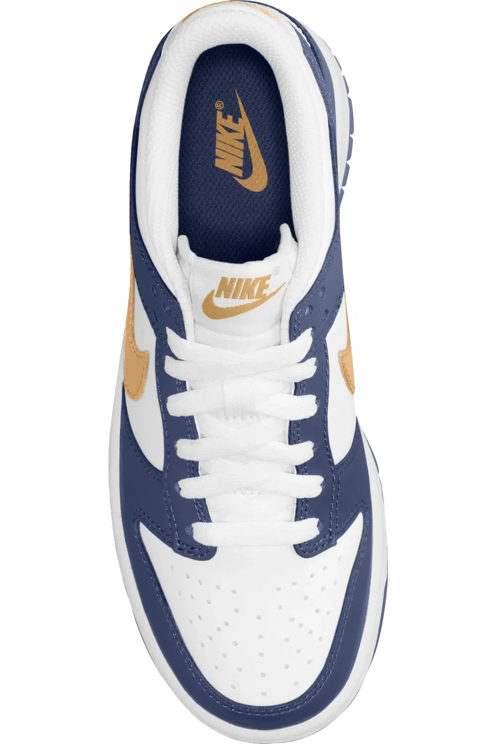 Кроссовки детские баскетбольные Dunk Low Nike, 111 White/Wheat — фото 2