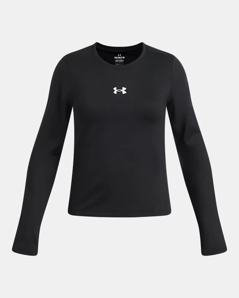 Лонгслив утепляющий с четырехсторонней растяжкой ColdGear UnderArmour, Black/White — фото 4