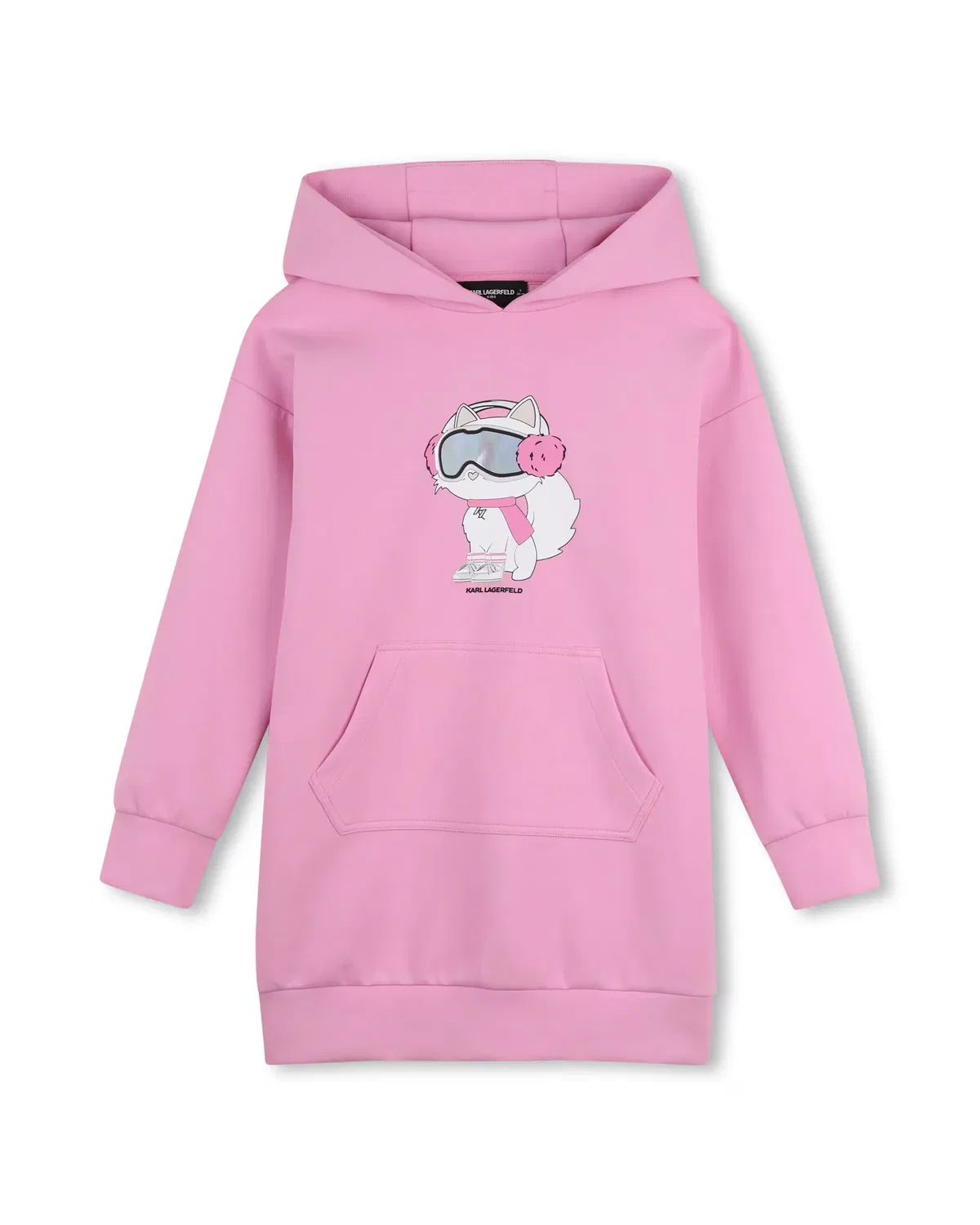 Детское платье для девочек с длинным рукавом Karl Lagerfeld Kids, Роза