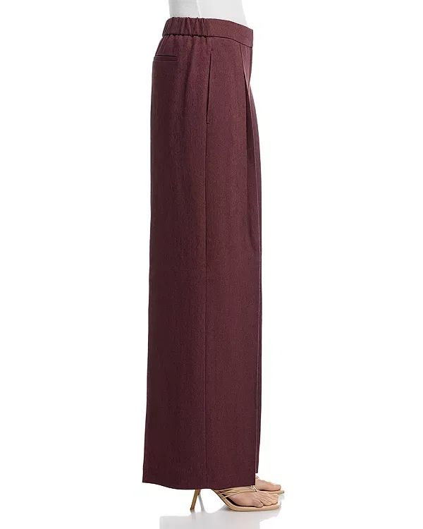 Женские брюки с защипами Tiana pressed pleat wide leg pants Boss, темно-коричневый — фото 4