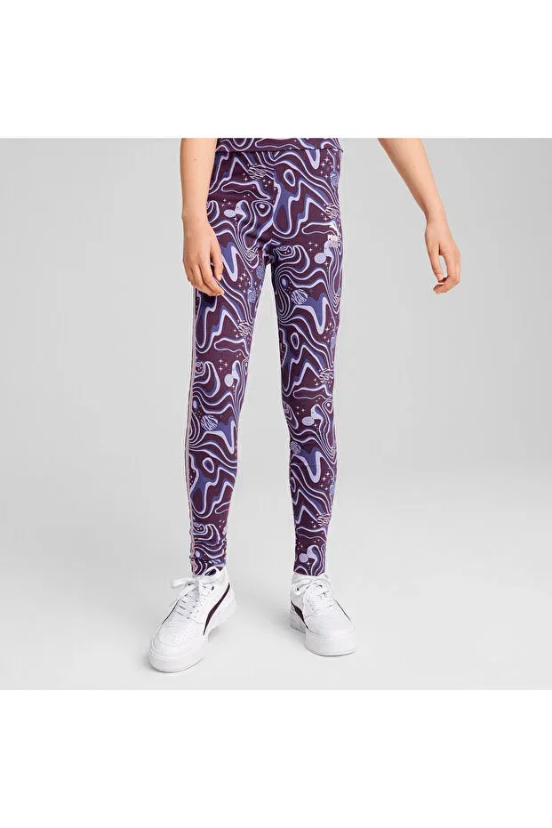 Детские леггинсы для девочек облегающие Lava land Puma, Midnight Plum — фото 2