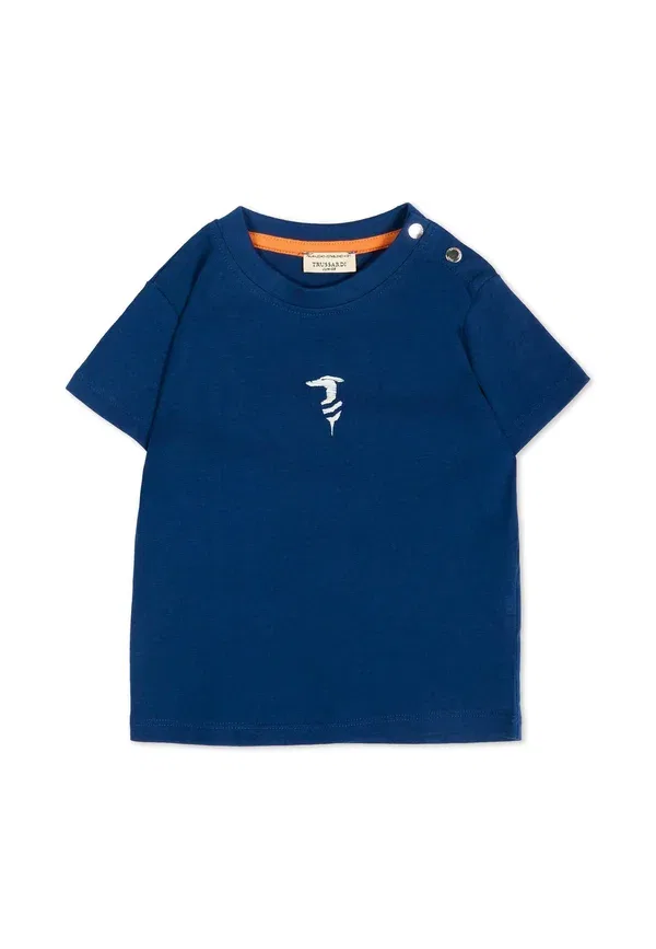 Футболка хлопковая Print T-shirt Tru Trussardi Junior, синий