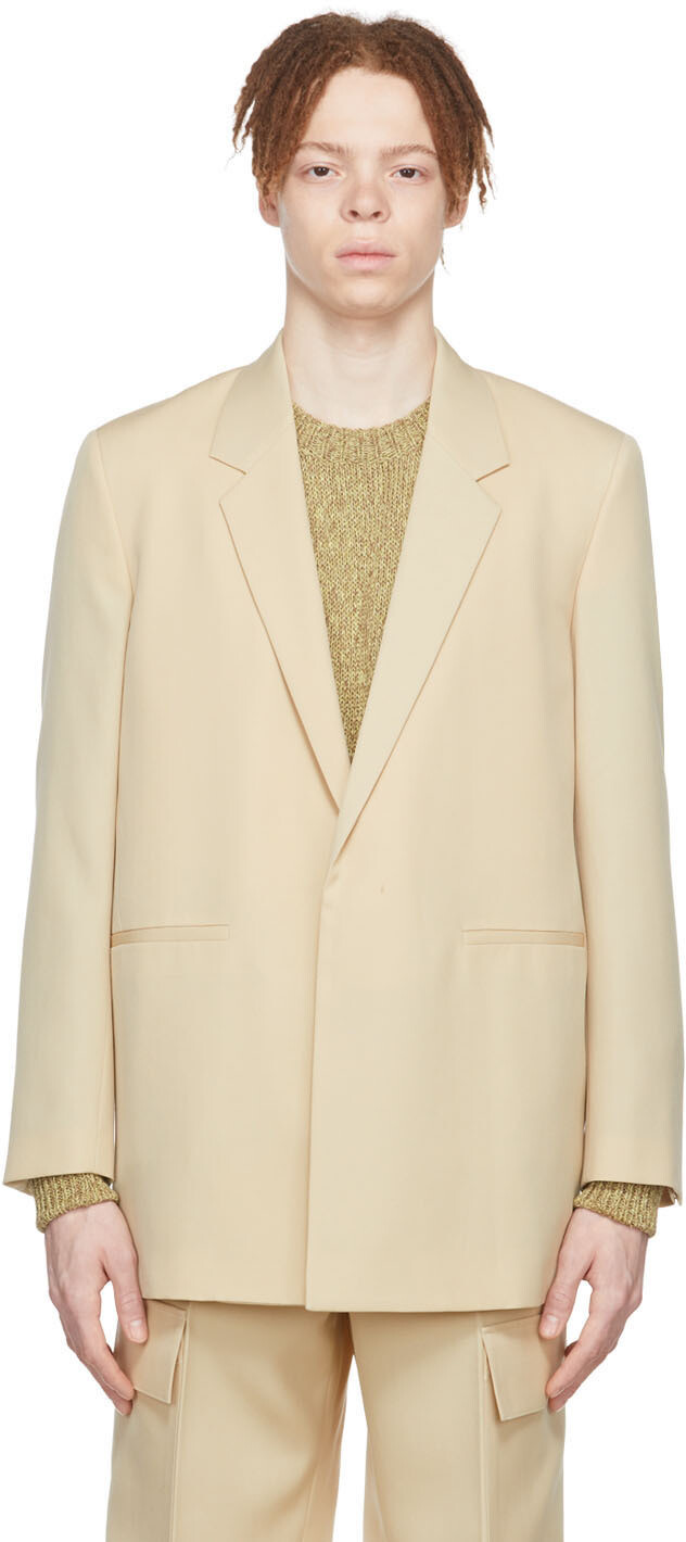 

Эксклюзивный бежевый шерстяной пиджак SSENSE Jil Sander