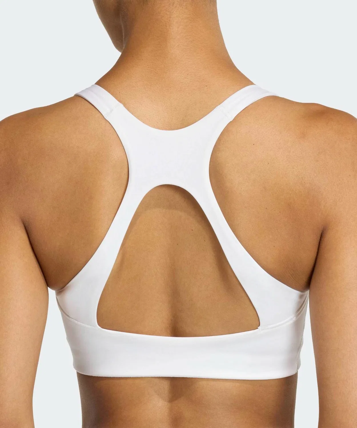 Женский спортивный бюстгальтер средний поддержки с открытой спиной Optime Workout Adidas, White — фото 4