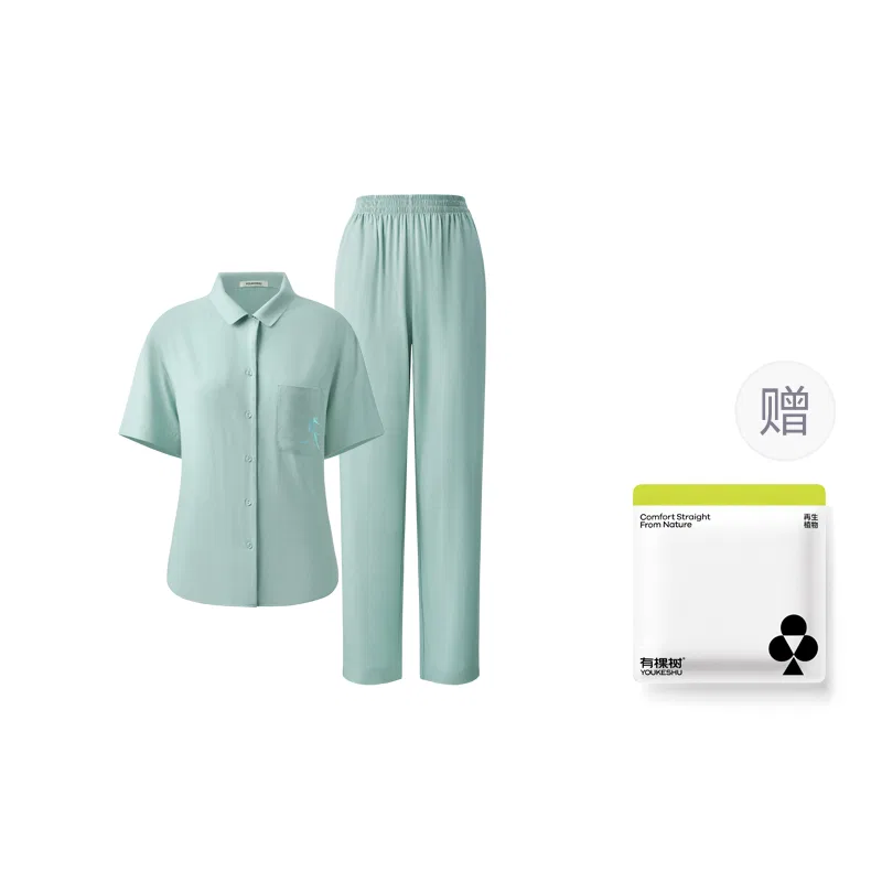 Детский комплект пижам с коротким рукавом, Lotus Gray (Pants) Men's[Postcard Random 1 Pc], YOUKESHU — фото 3