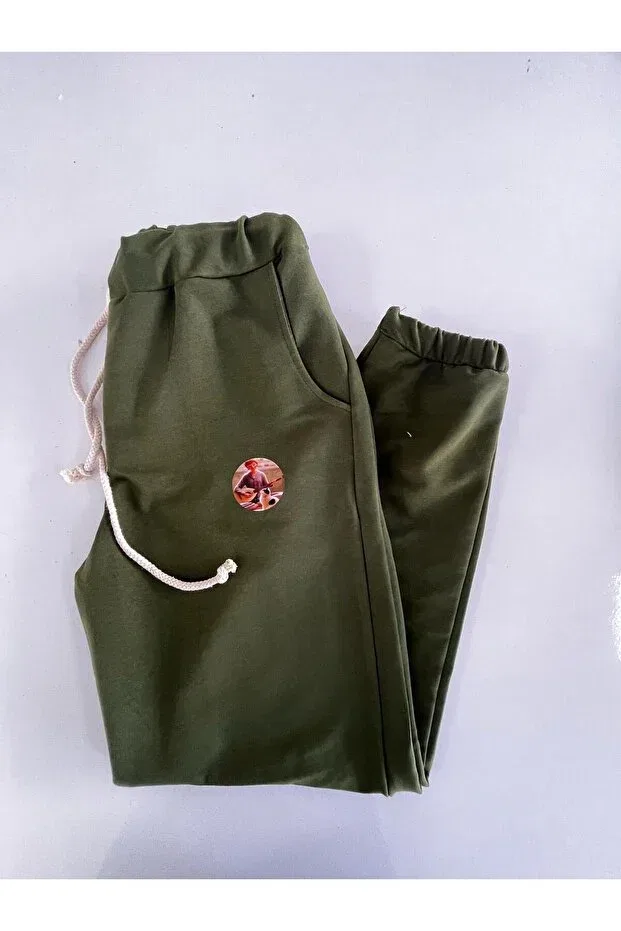Детские спортивные штаны для девочек хлопковые Keçi&Co-T-Kids Hababamevi, Khaki