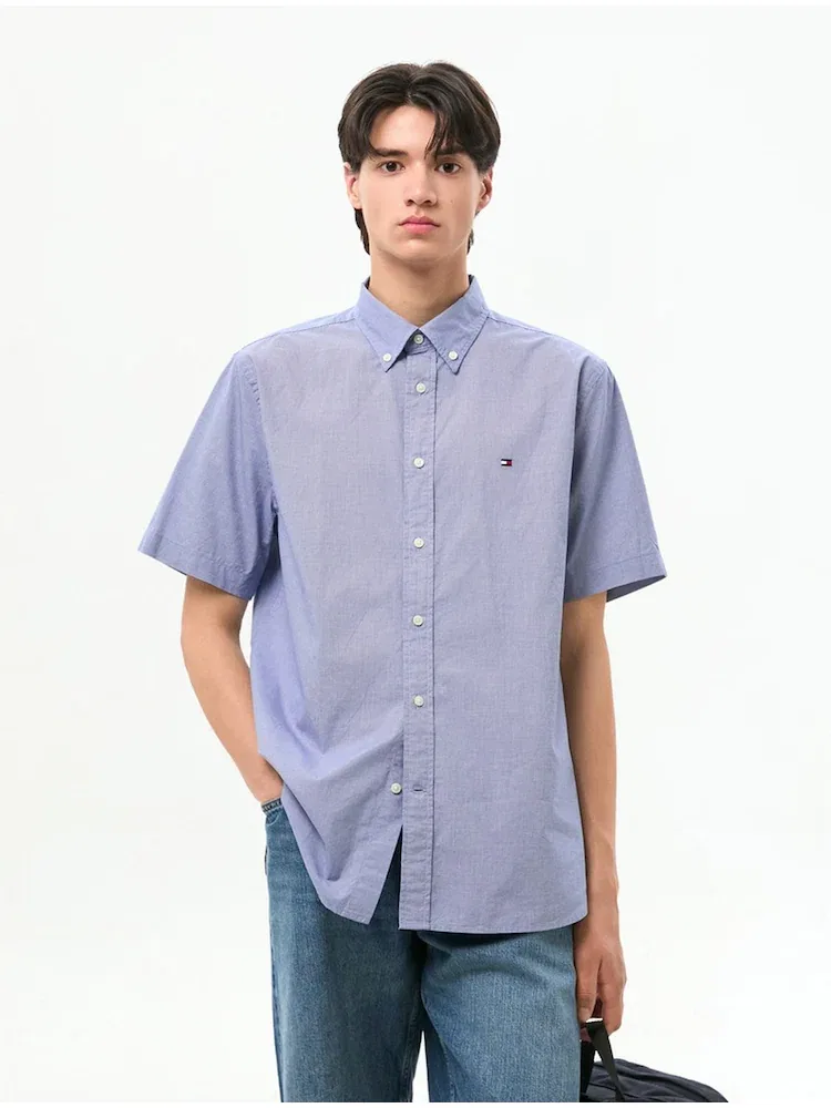 Рубашка с принтом Houndstooth, Regular Fit TOMMY HILFIGER, Navy