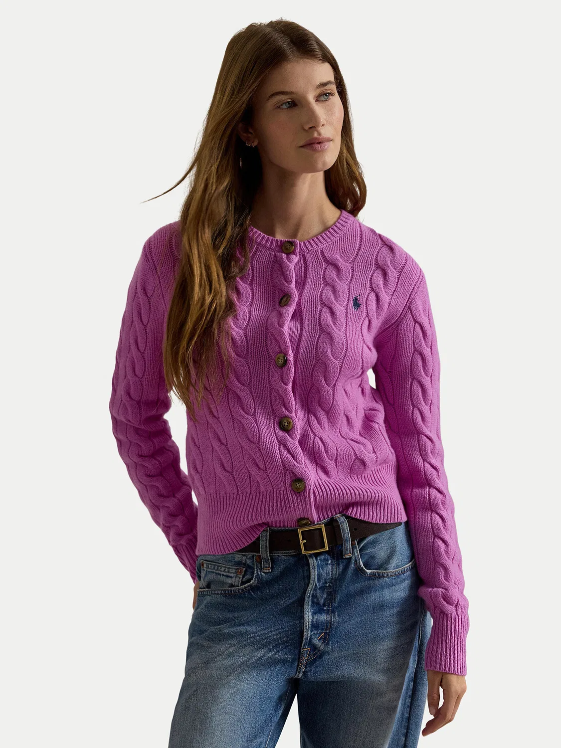 Женский кардиган приталенного кроя Polo Ralph Lauren, розовый