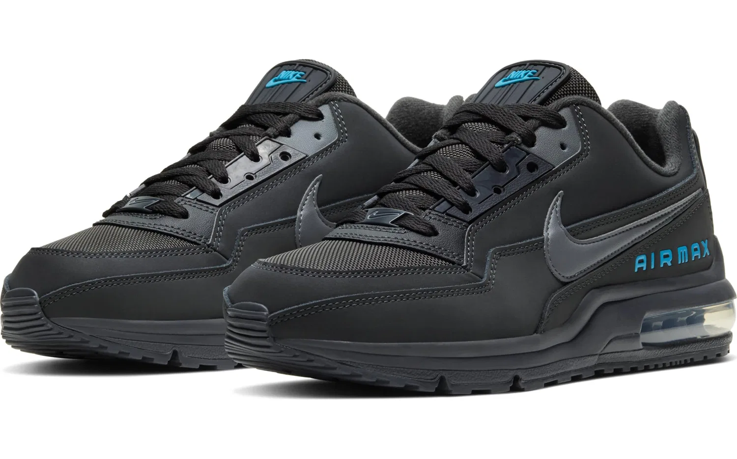 Детские кроссовки для девочек с шнуровкой Air Max Ltd 3 NIKE, Black Anthracite Cool Grey Lt Current Blue 002 — фото 2