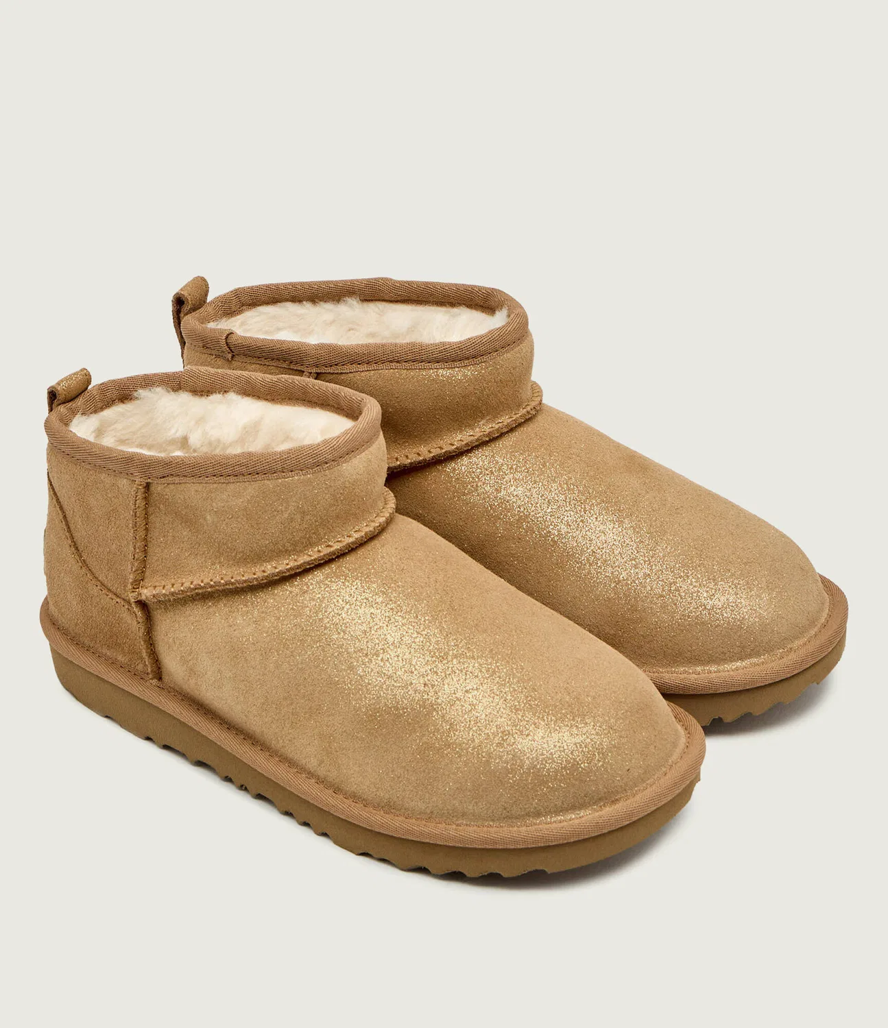 Сапоги снежные Classic Ultra Mini Dazzle Ugg, бежевый — фото 3