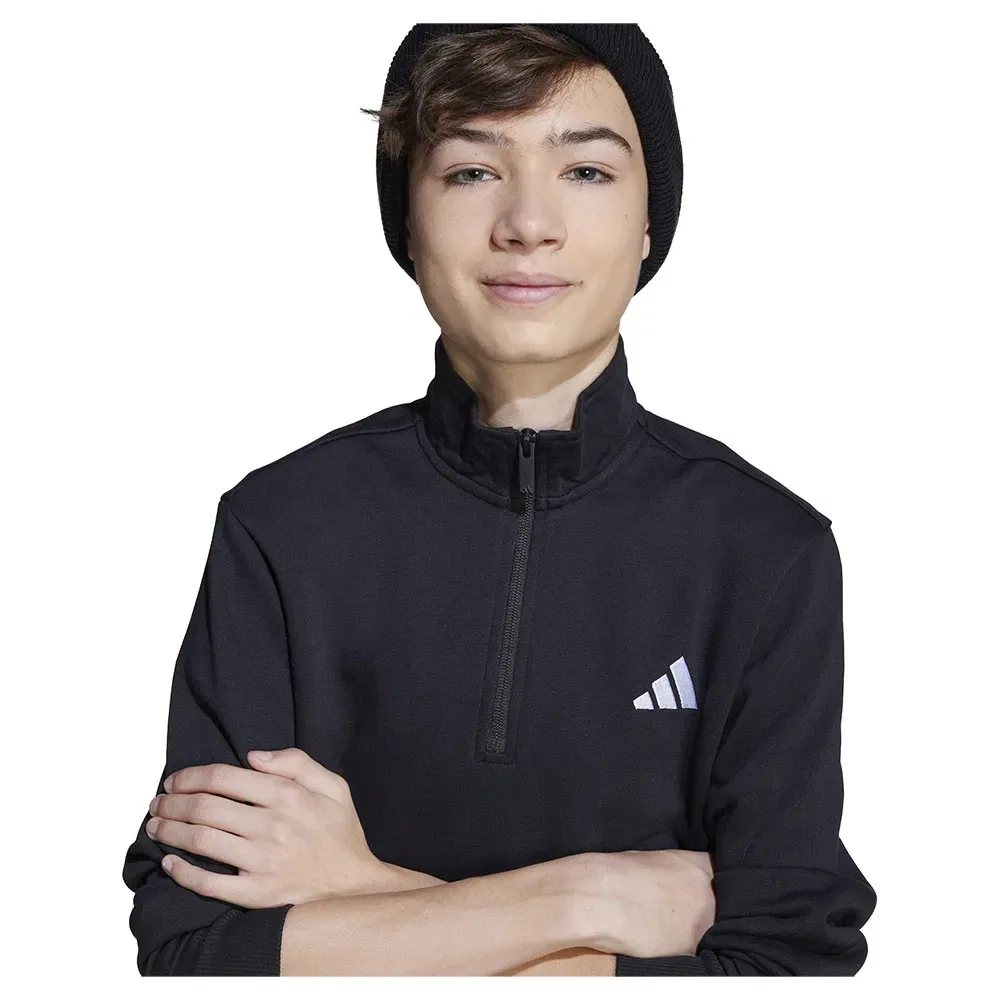 Худи Adidas Essentials half zip, черный — фото 4