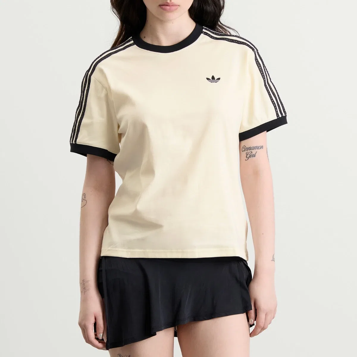 Футболка с длинным рукавом 3 Stripes Tee Adidas, Cream White — фото 2