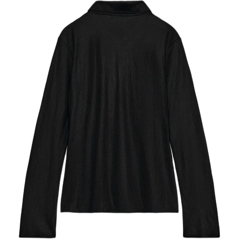 Женская рубашка с лацканами Black Lapel ZARA, Черный — фото 3