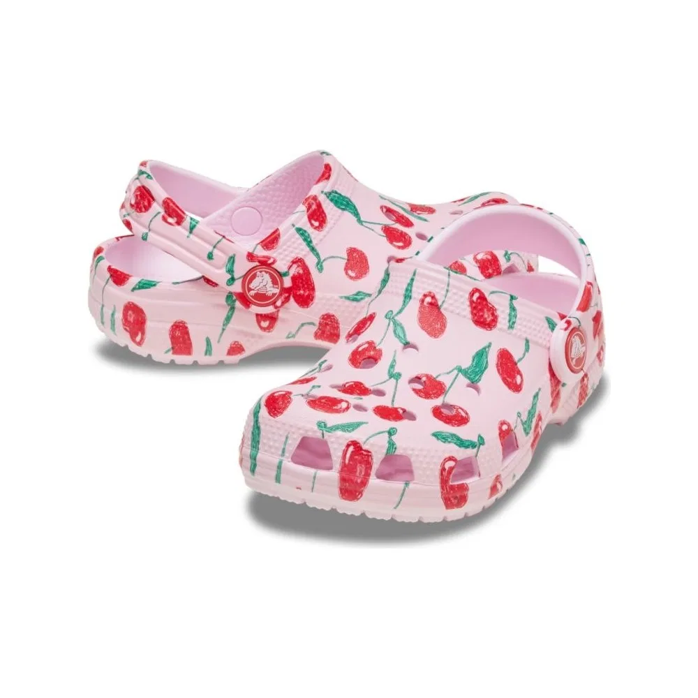 Детские спортивные тапочки-клоги с перфорацией Classic Fresh Fruits Clog Crocs, Pink — фото 4