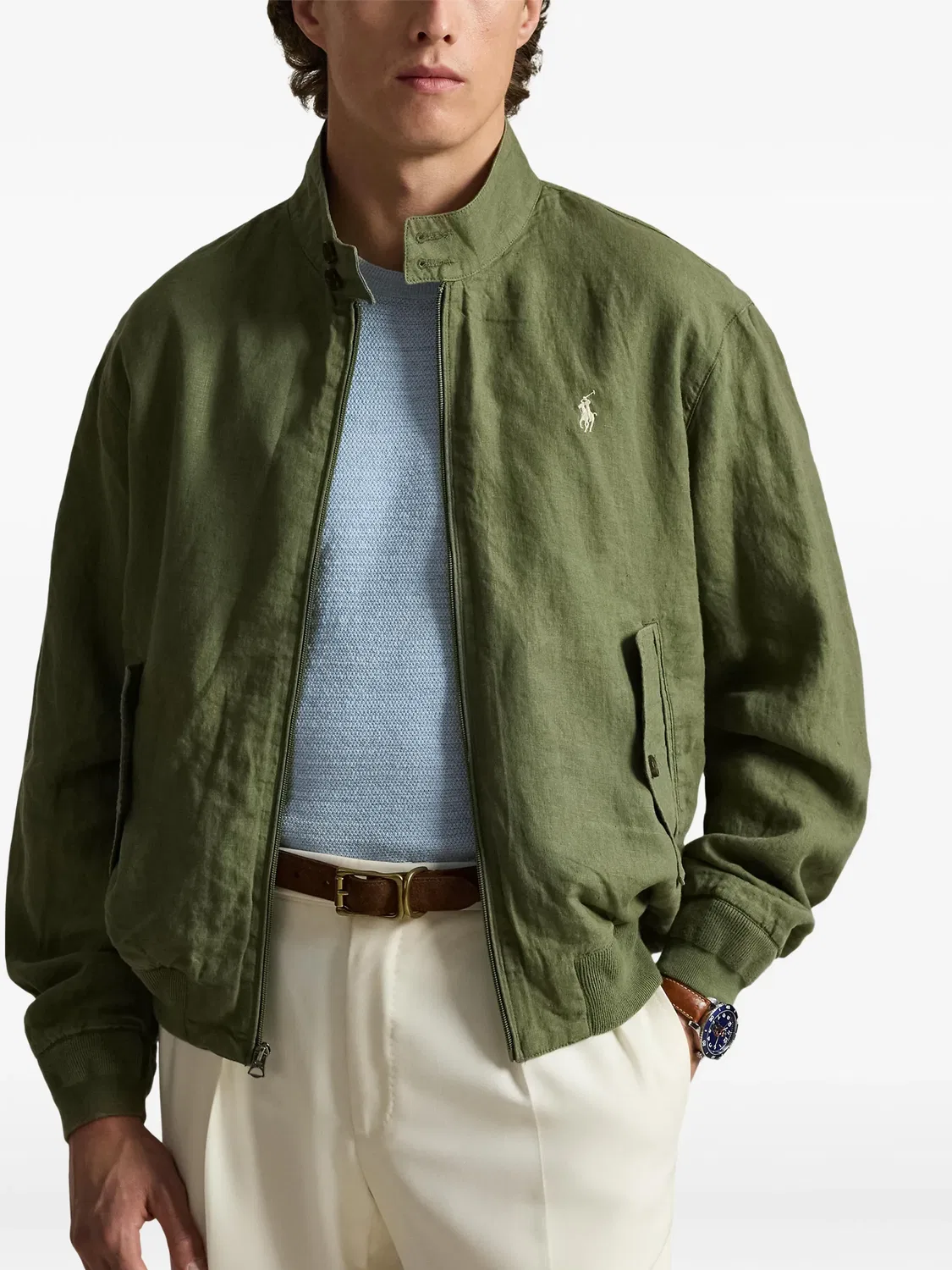 Куртка Bedford льняная Polo Ralph Lauren, зеленый — фото 4
