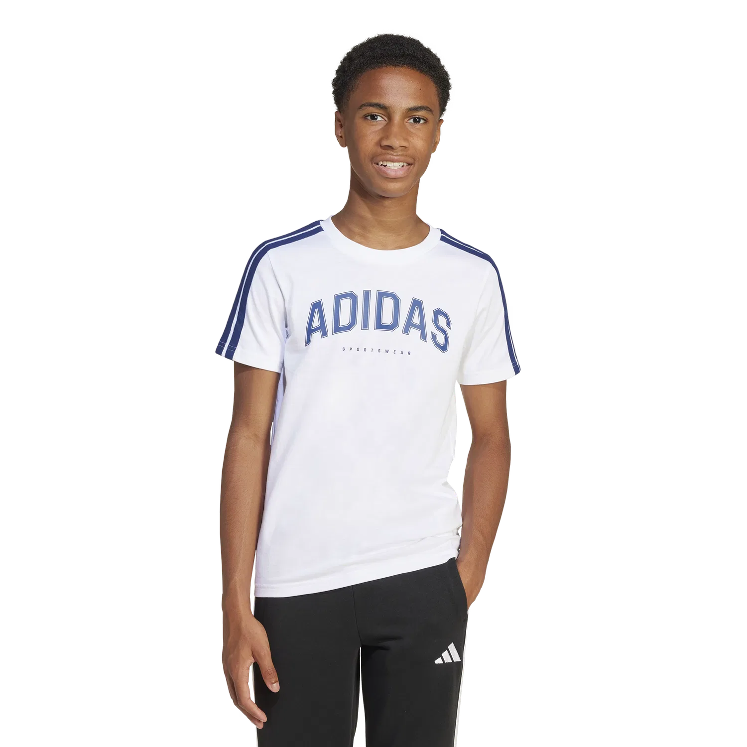 Детская футболка с коротким рукавом Adidas, белый — фото 4