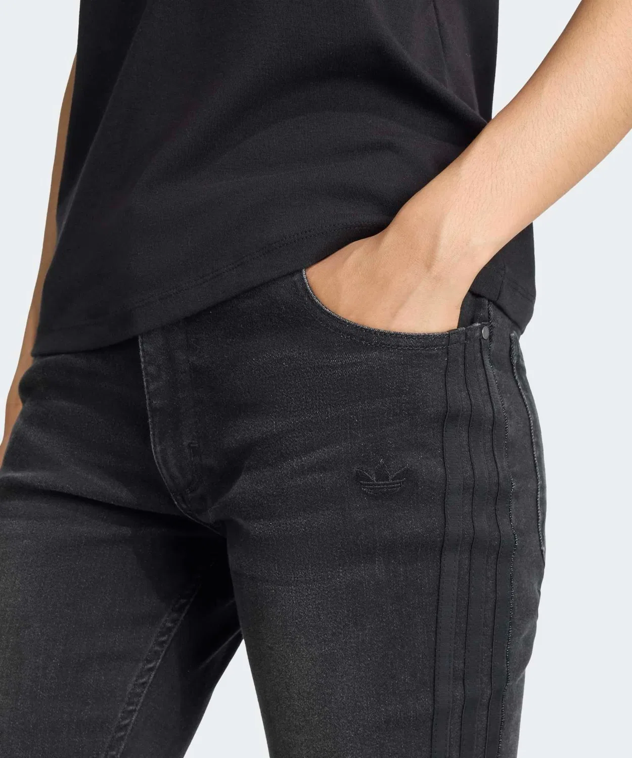 Джинсы мужские/женские с флейром Team Geist Slim LR Adidas, Black — фото 3