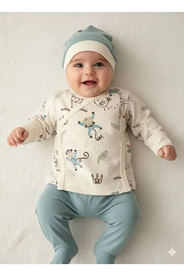 Детский комплект для новорожденных хлопковый Nikuby, Blue