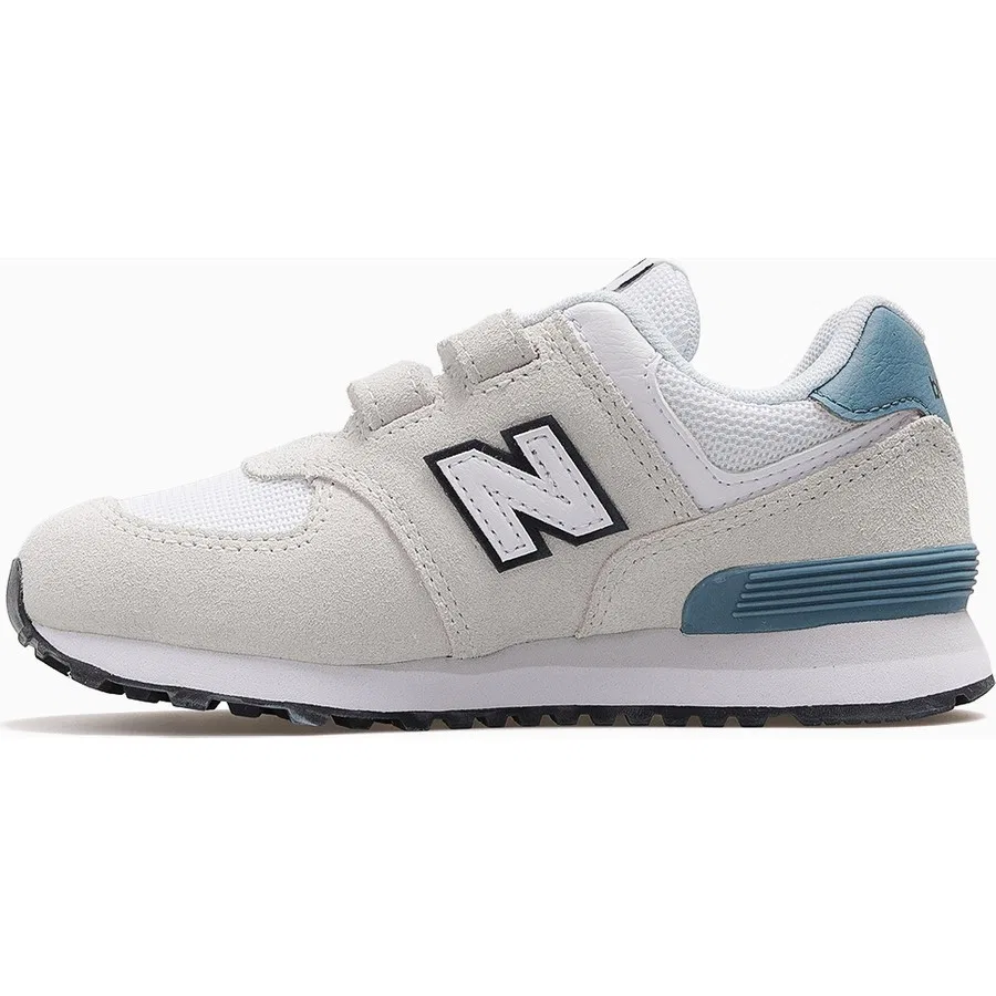 Кроссовки детские повседневные с ремешками New Balance NB574, Белый — фото 2